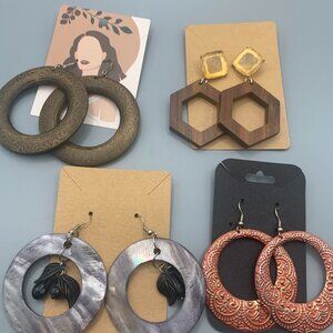 4ct Assorted Fashion Hoop Earrings